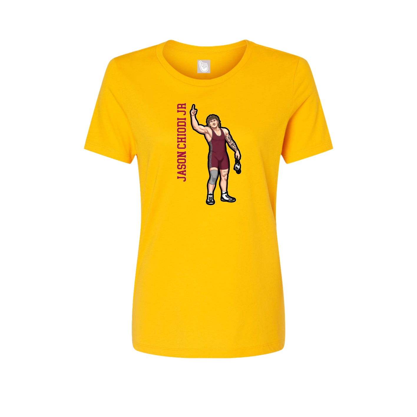 Womens Tee — Name Vertical in Gold
