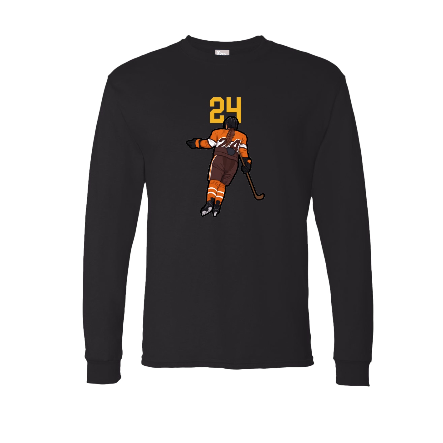 Long Sleeve Tee — Number Top in Black