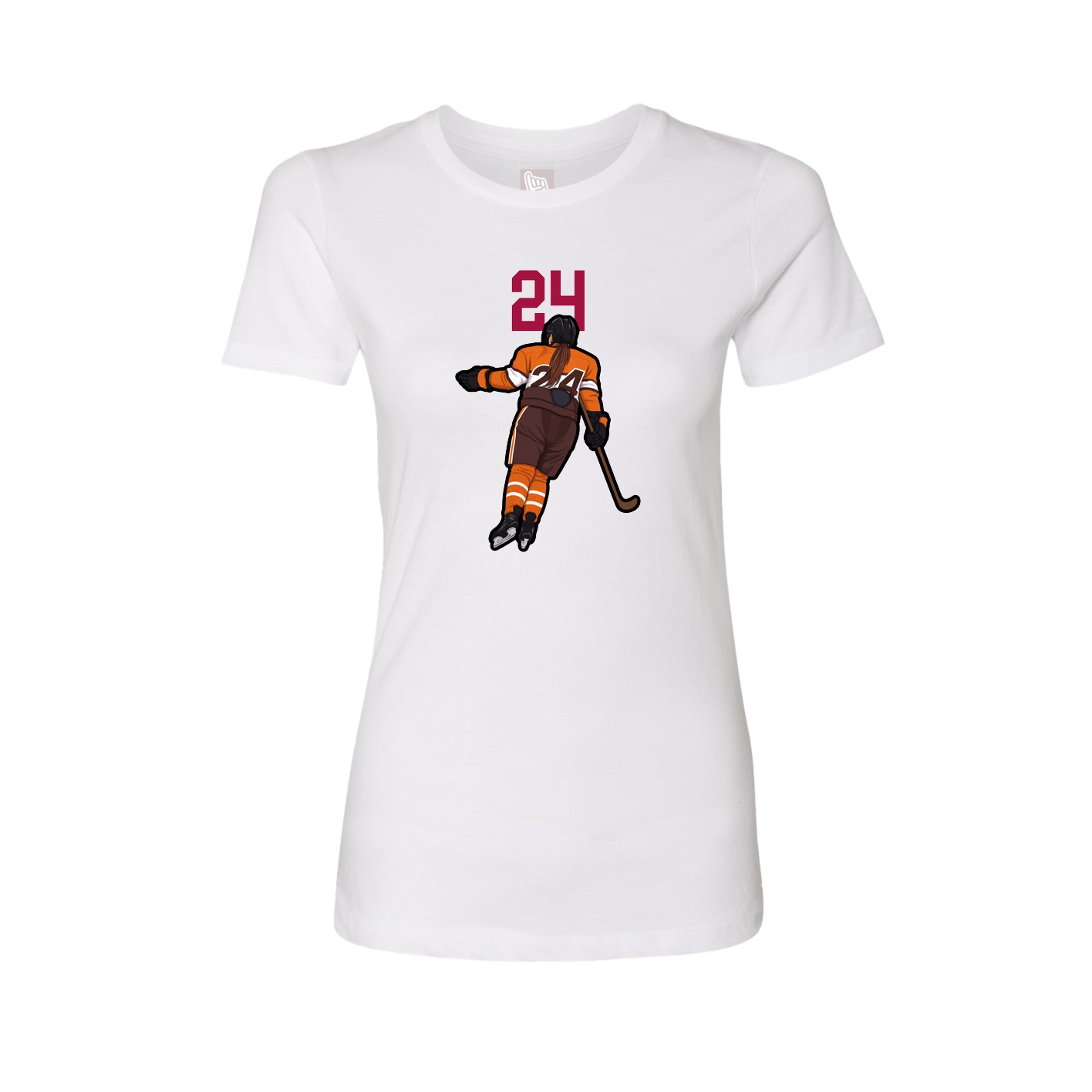 Fitted Women's Tee — Number Top in White
