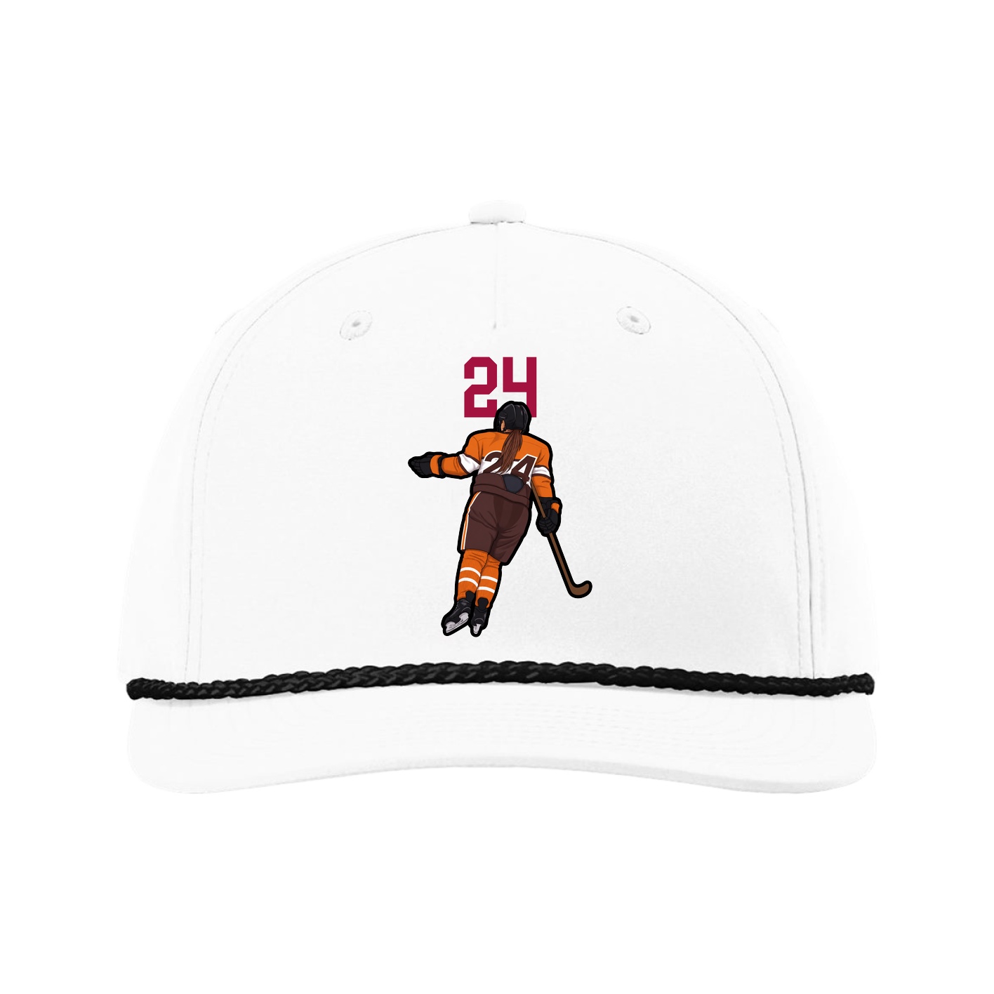 Five-Panel Classic Rope Cap — Number Top in White