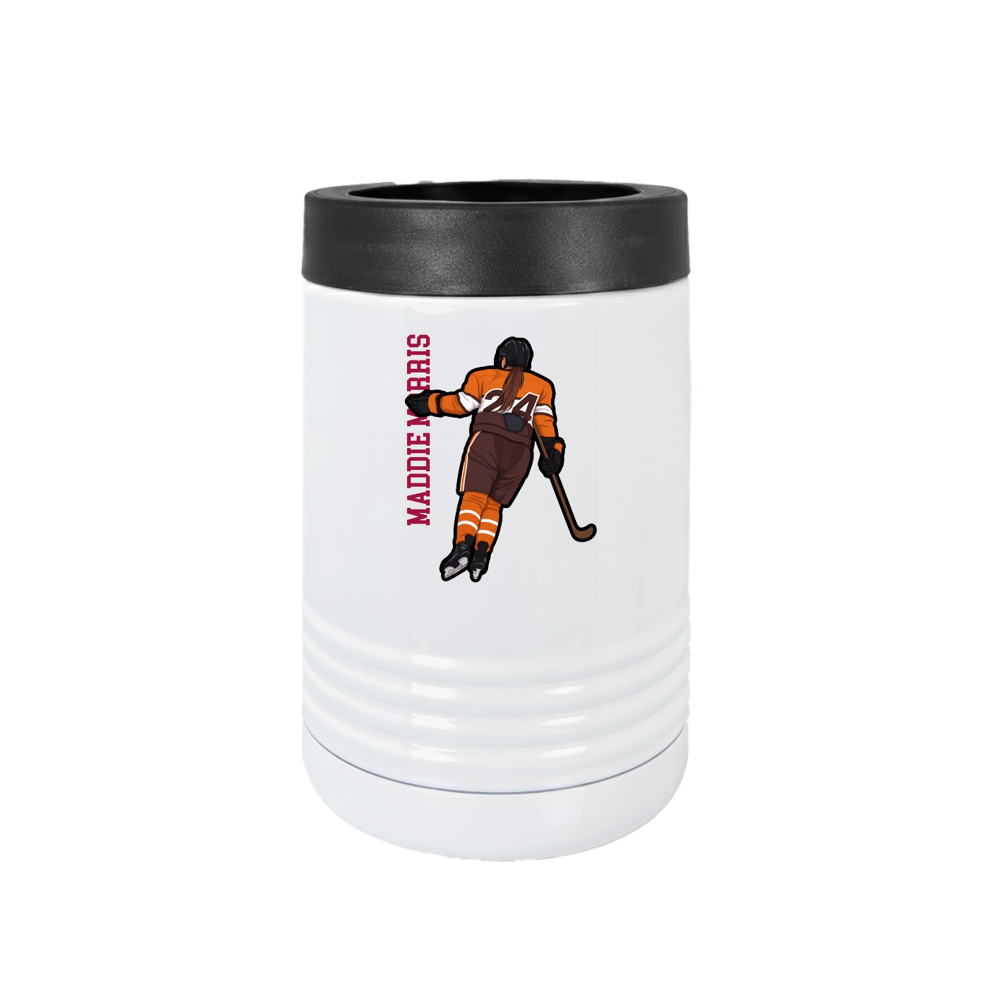 Beverage Holder — Name Vertical in White