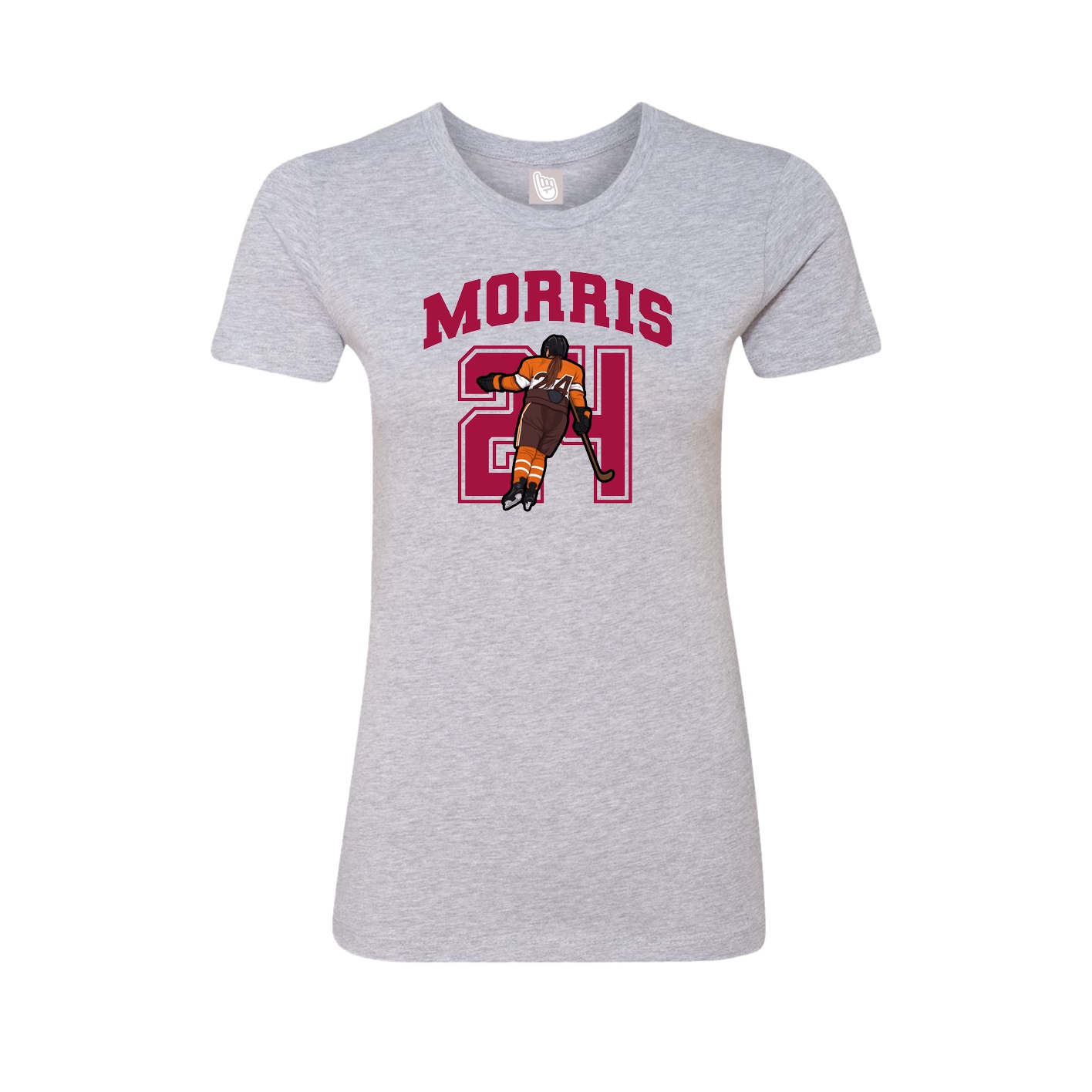 Fitted Women's Tee — Number in Grey