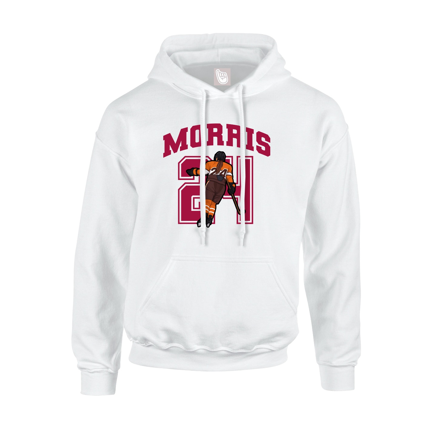 Hoodie — Number in White