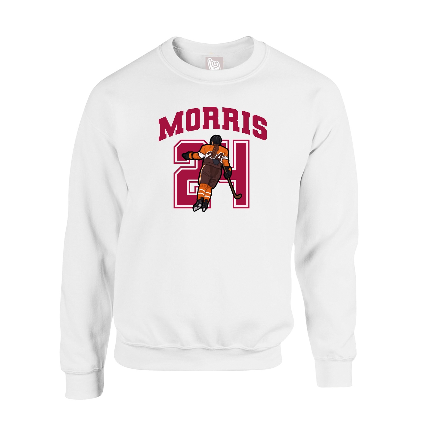 Fleece Crew — Number in White