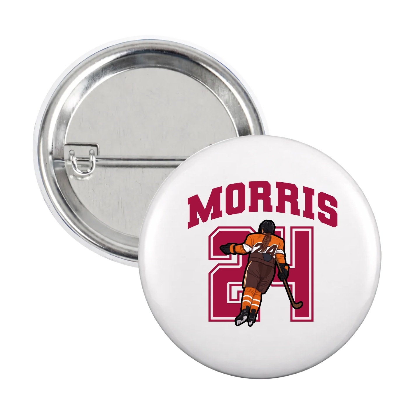 Game Day Button — Number in White