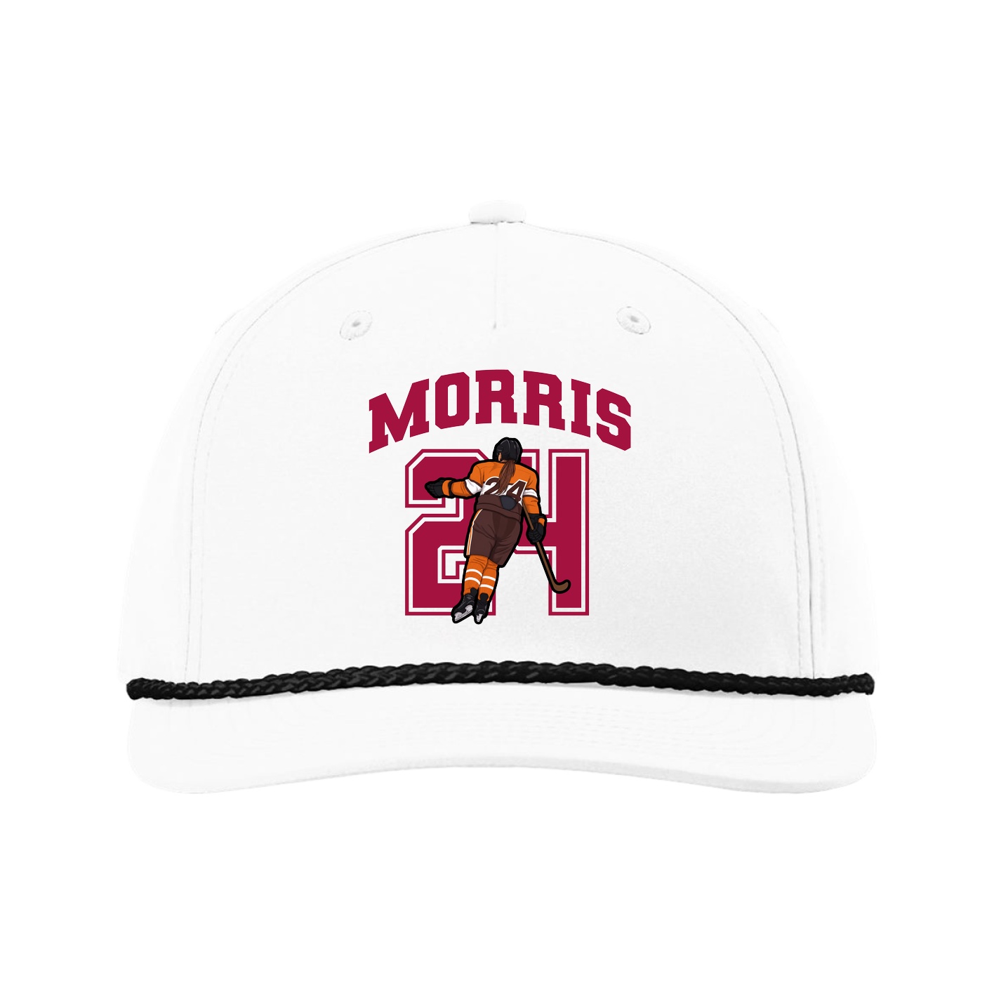 Five-Panel Classic Rope Cap — Number in White
