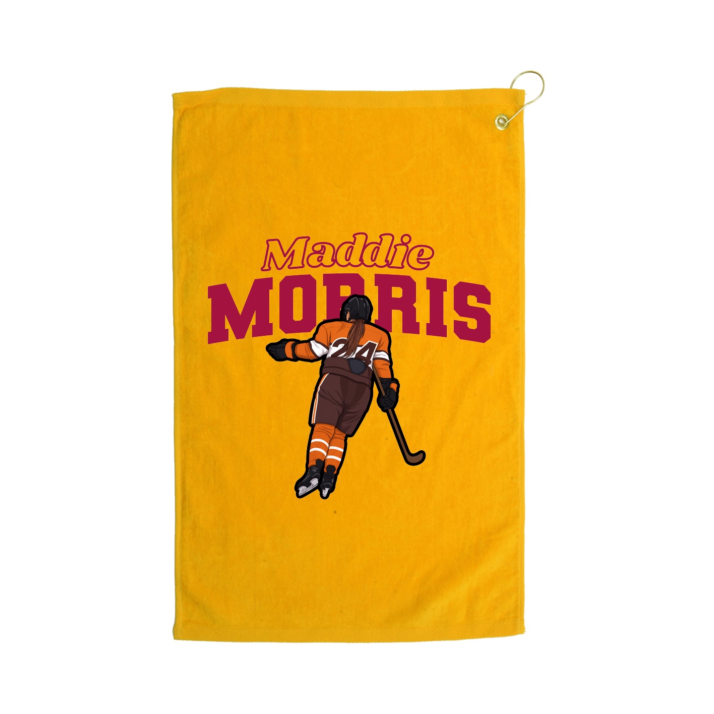 Golf Towel — Name Arch in Gold