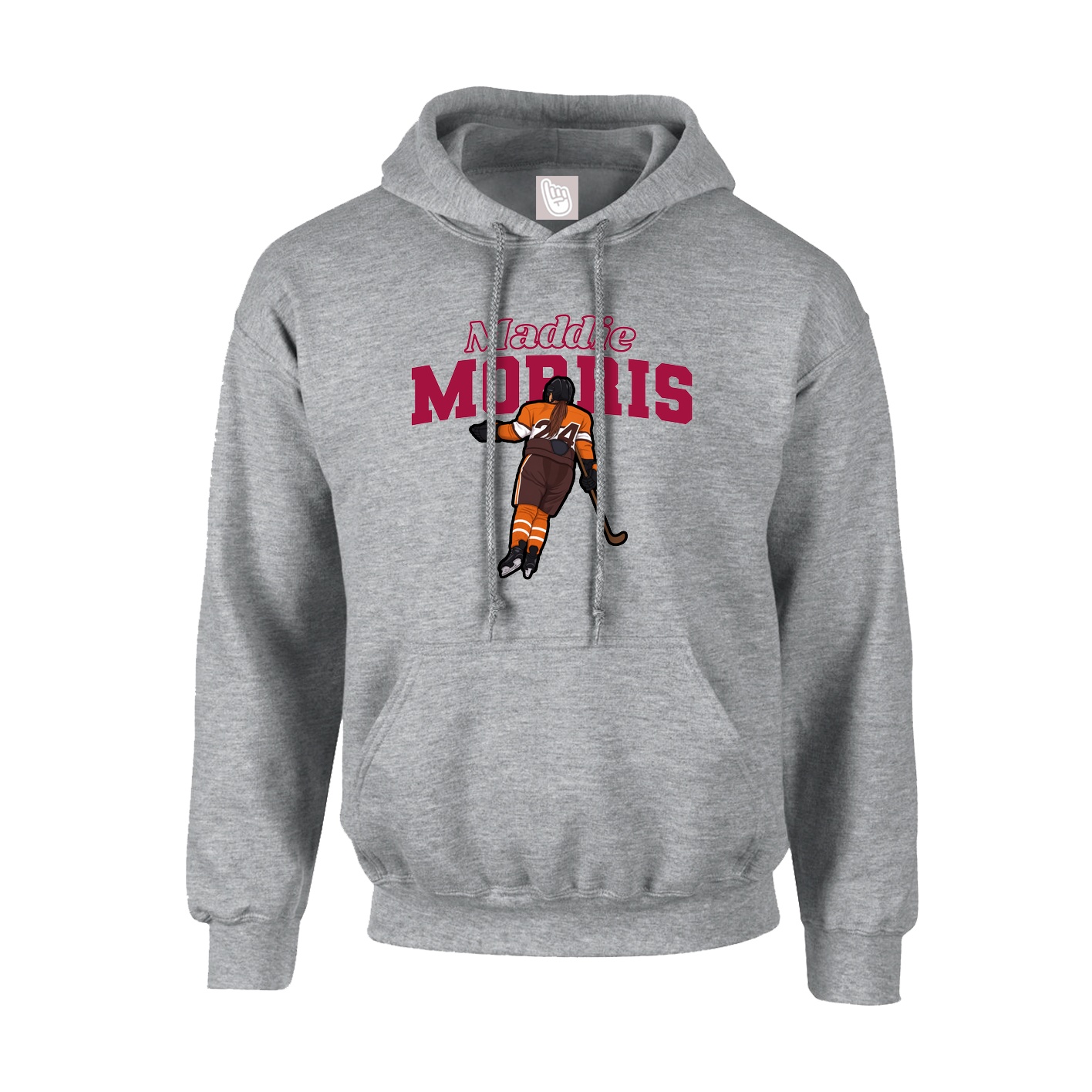 Youth Hoodie — Name Arch in Grey
