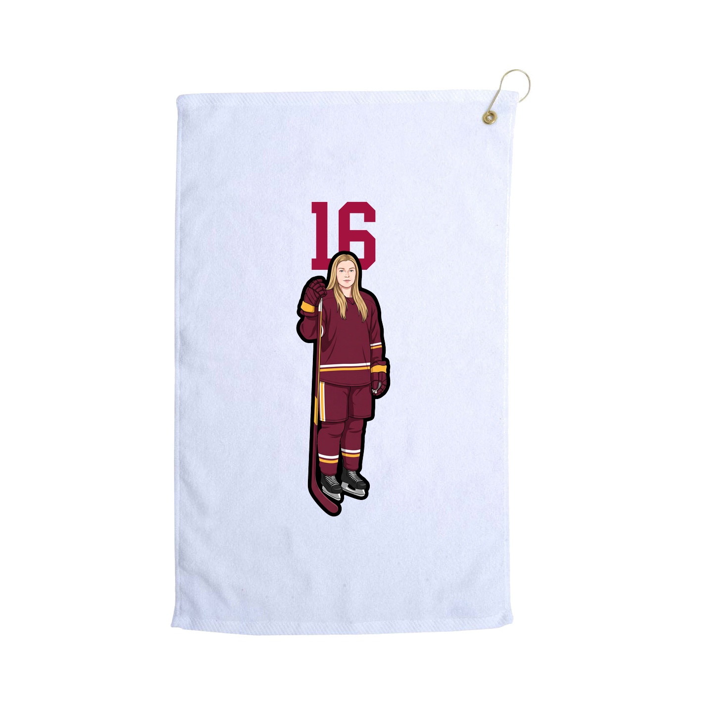 Golf Towel — Number Top in White