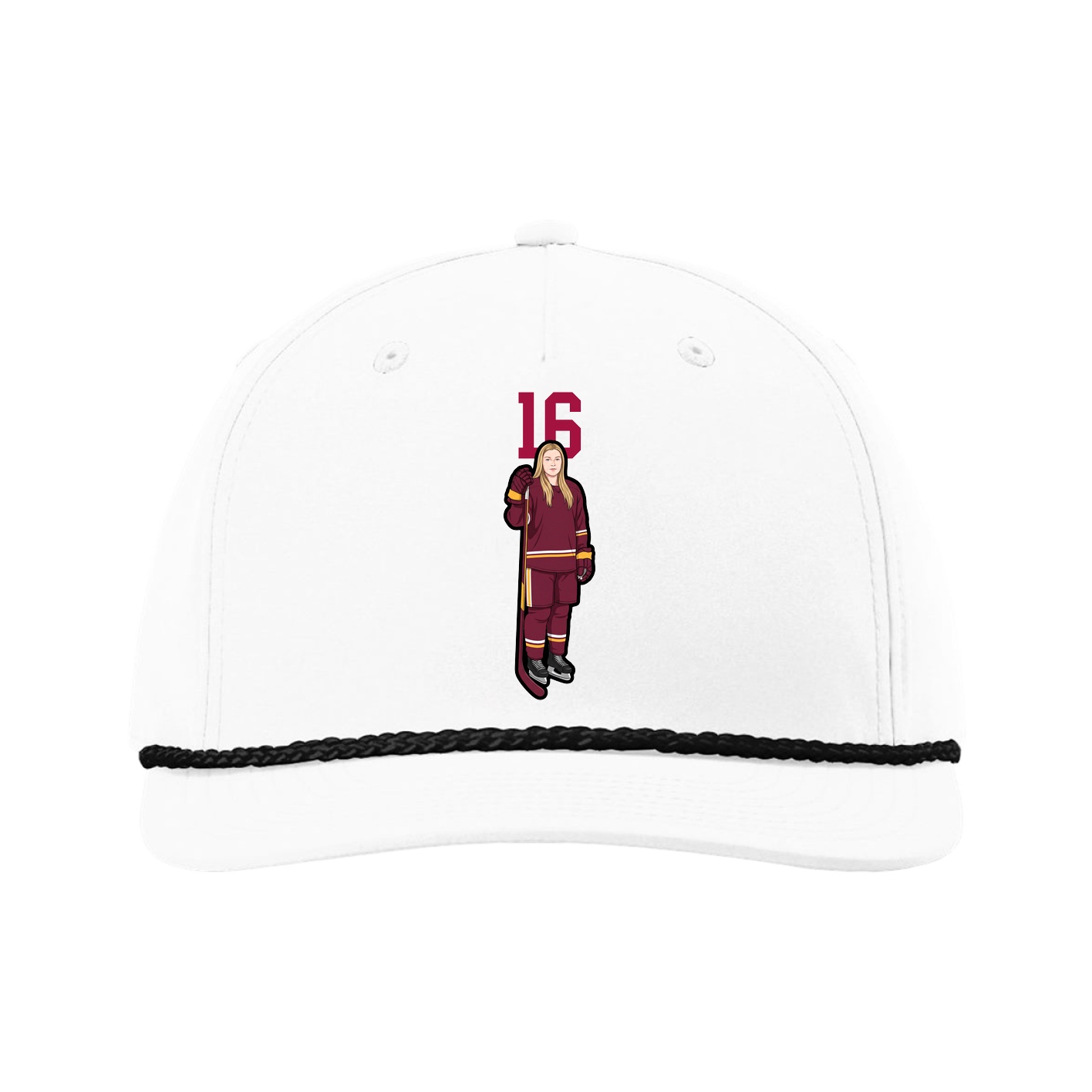 Five-Panel Classic Rope Cap — Number Top in White