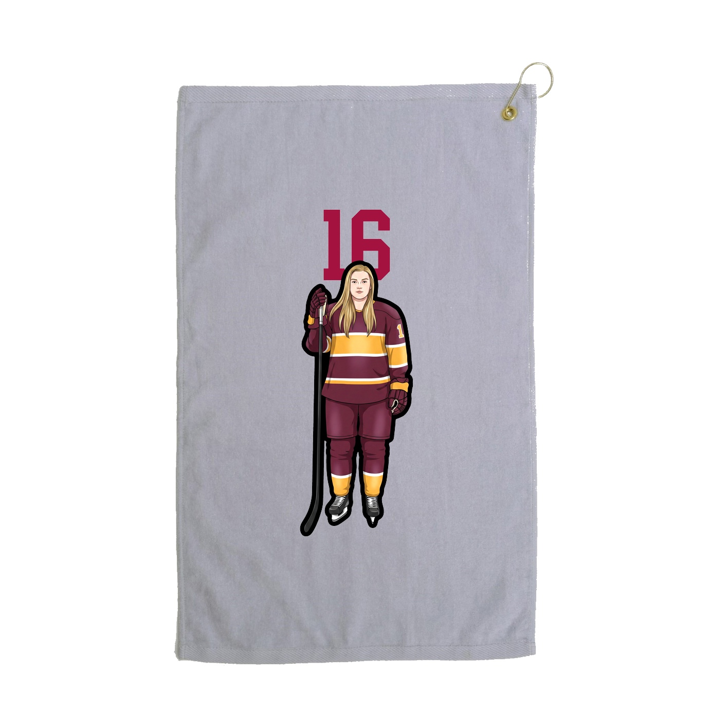 Golf Towel — Number Top in Grey