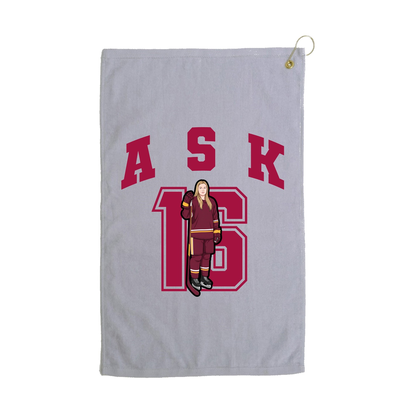 Golf Towel — Number in Grey