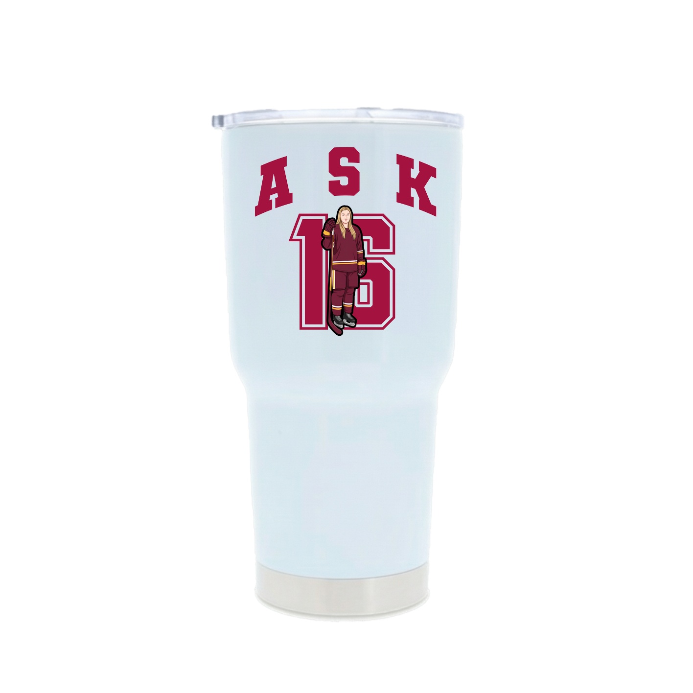 30oz Stainless Steel Tumbler — Number in White