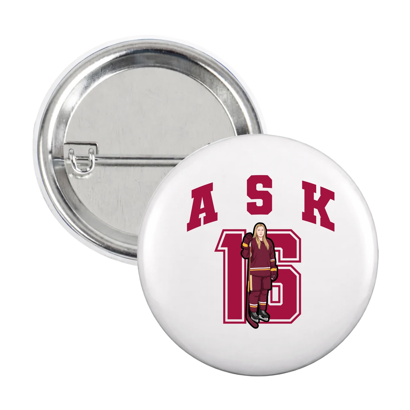 Game Day Button — Number in White