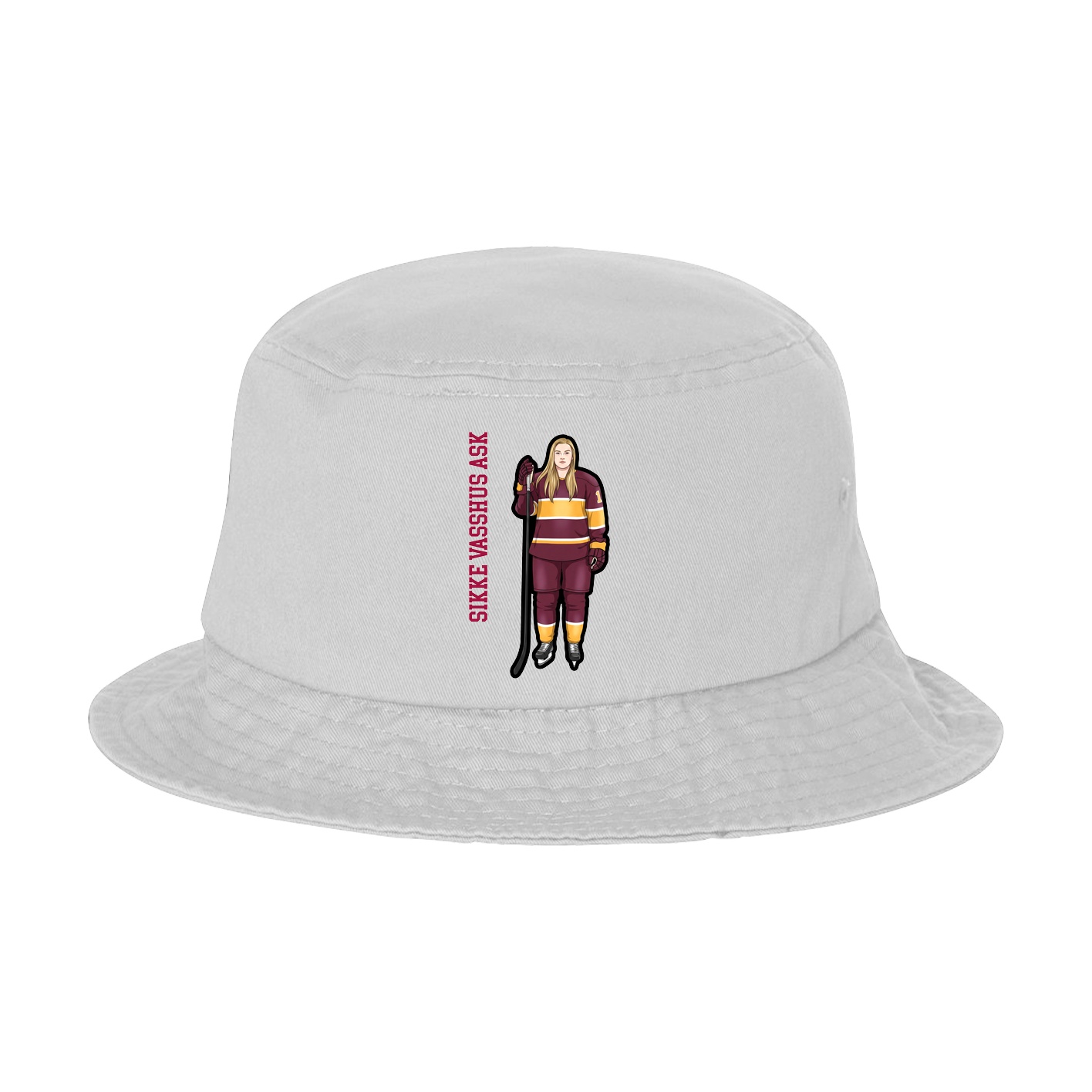 Bucket Cap — Name Vertical in White