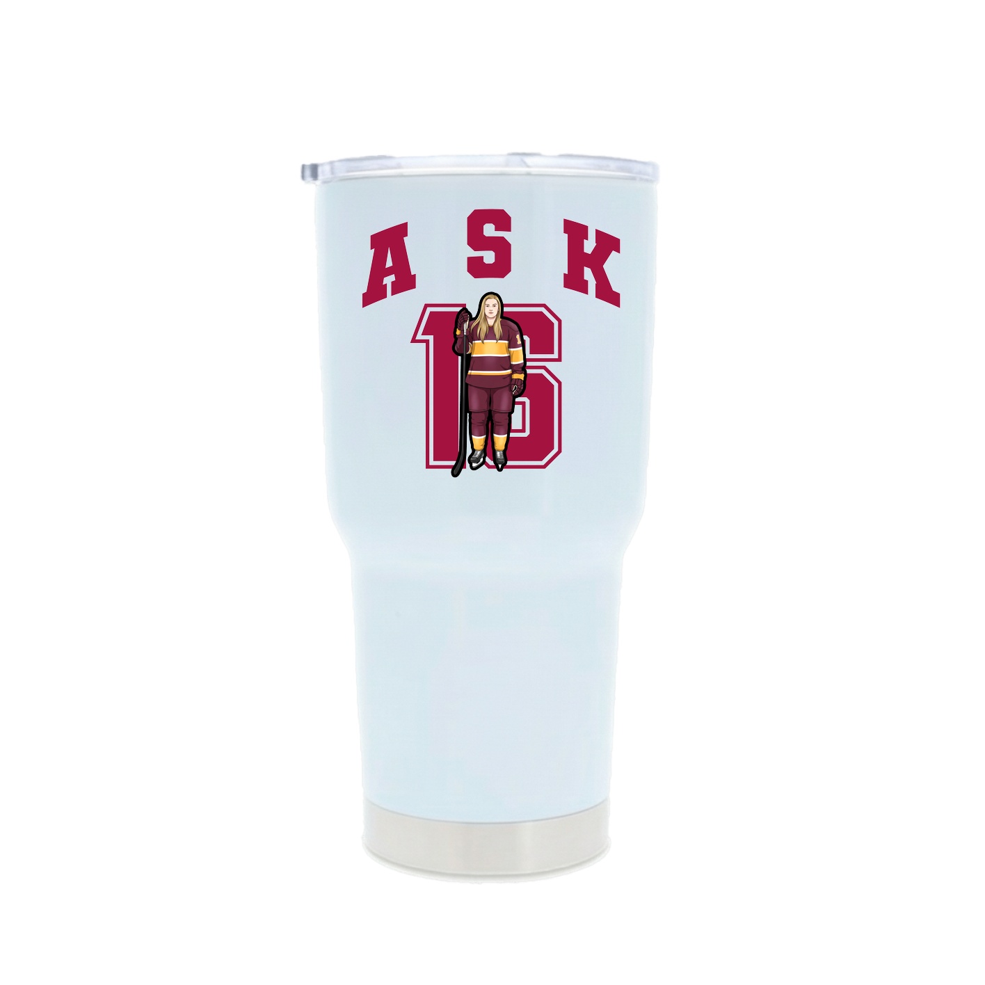 30oz Stainless Steel Tumbler — Number in White