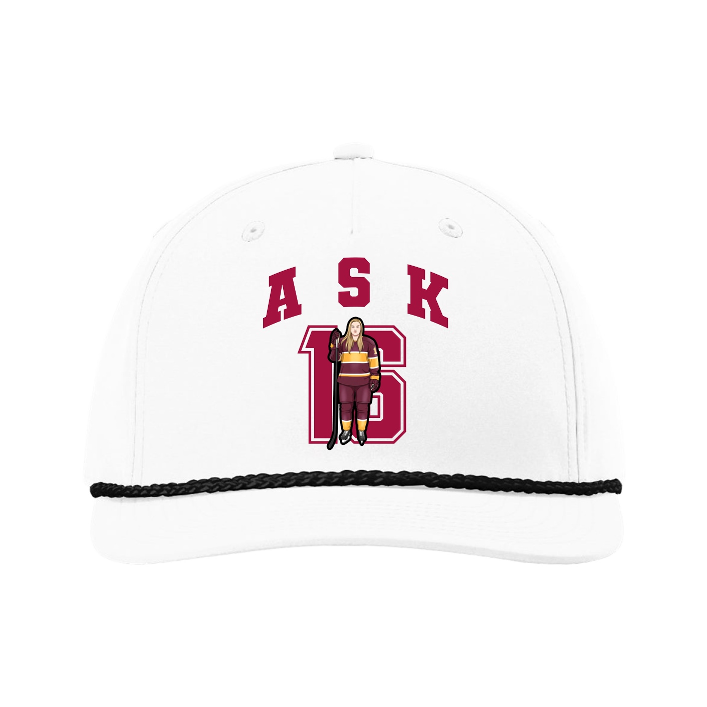 Five-Panel Classic Rope Cap — Number in White