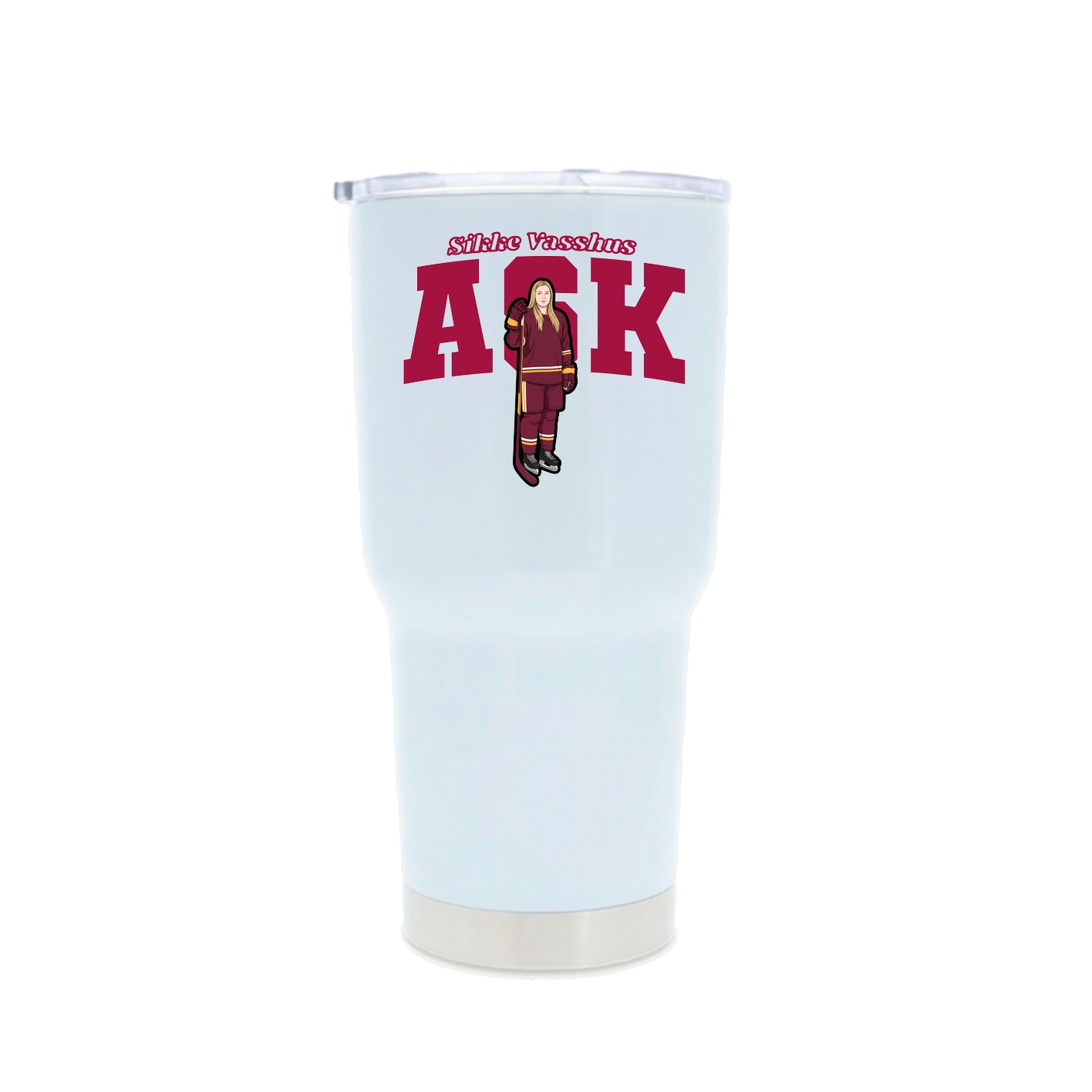 30oz Stainless Steel Tumbler — Name Arch in White