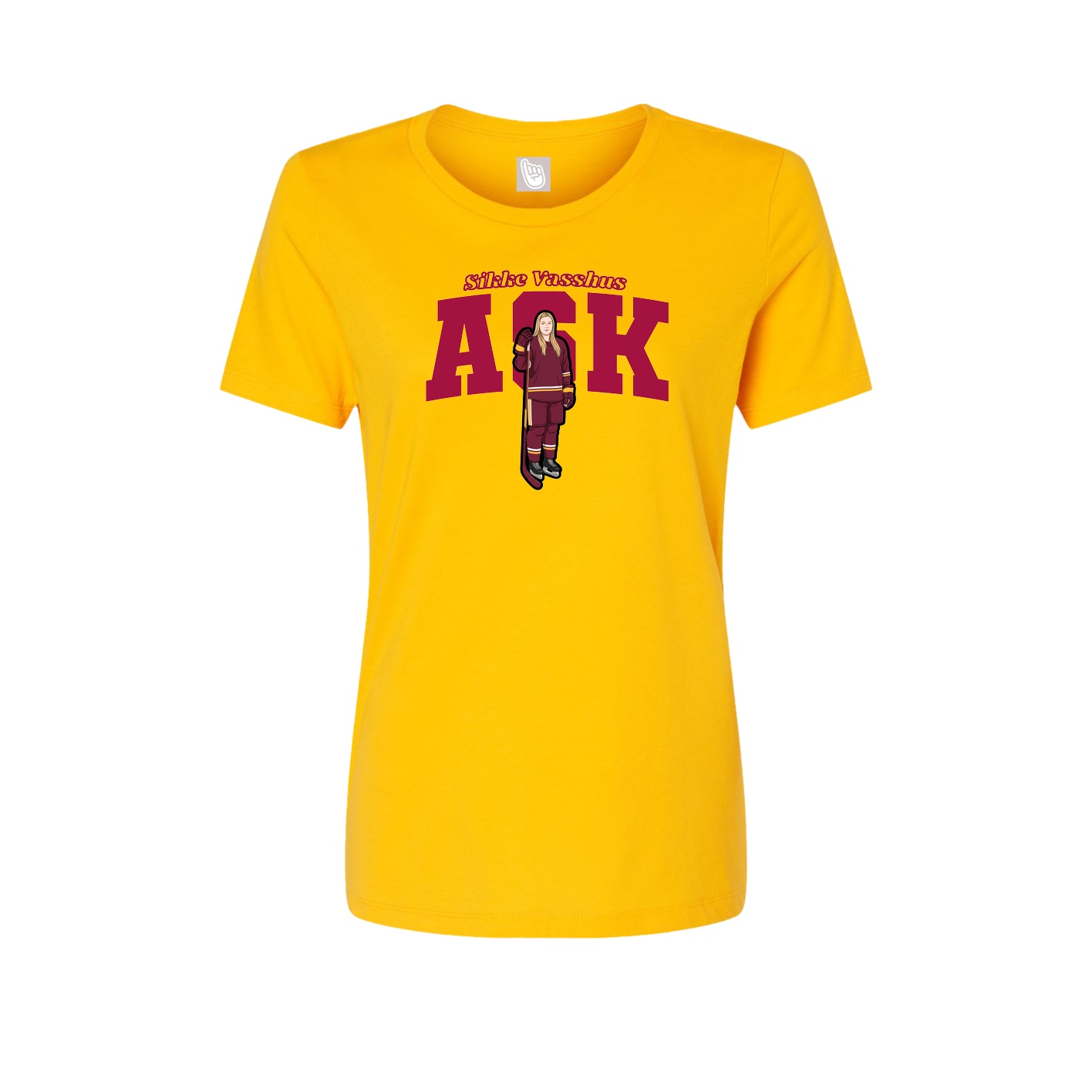 Fitted Women's Tee — Name Arch in Gold