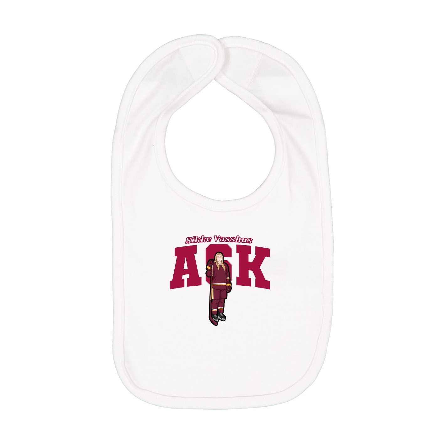 Infant Bib — Name Arch in White