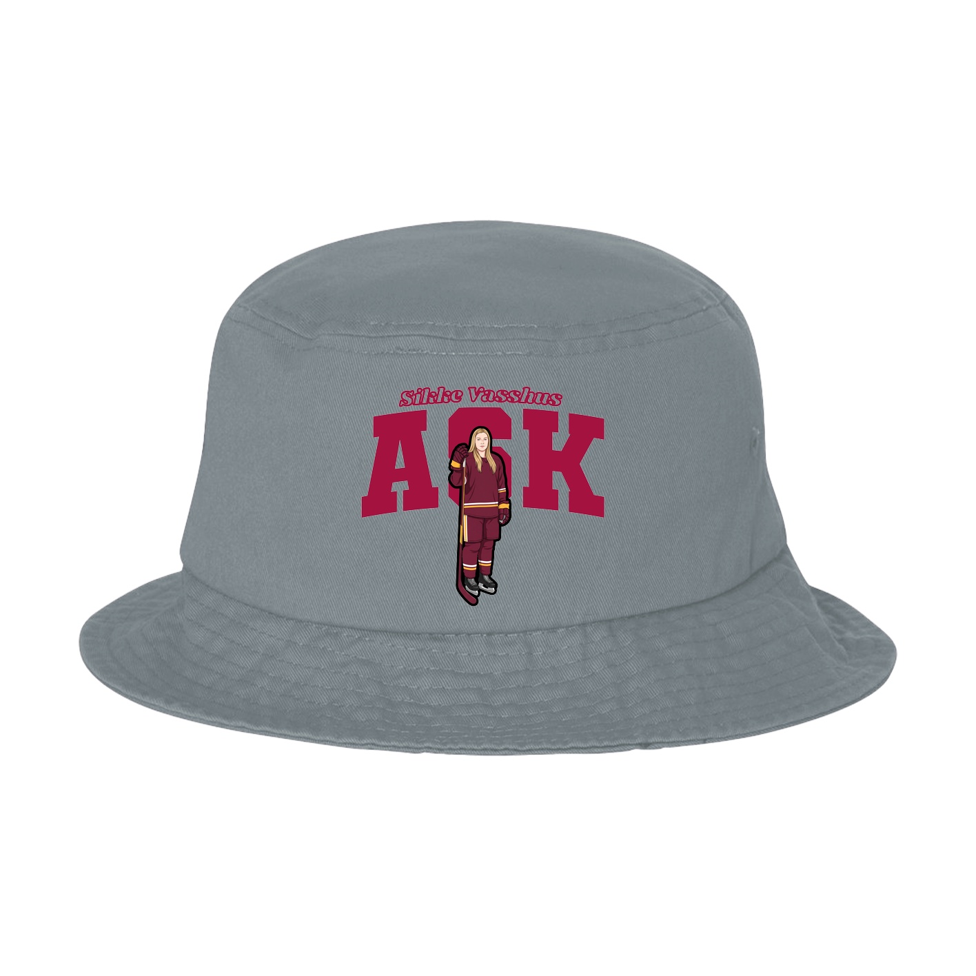 Bucket Cap — Name Arch in Grey