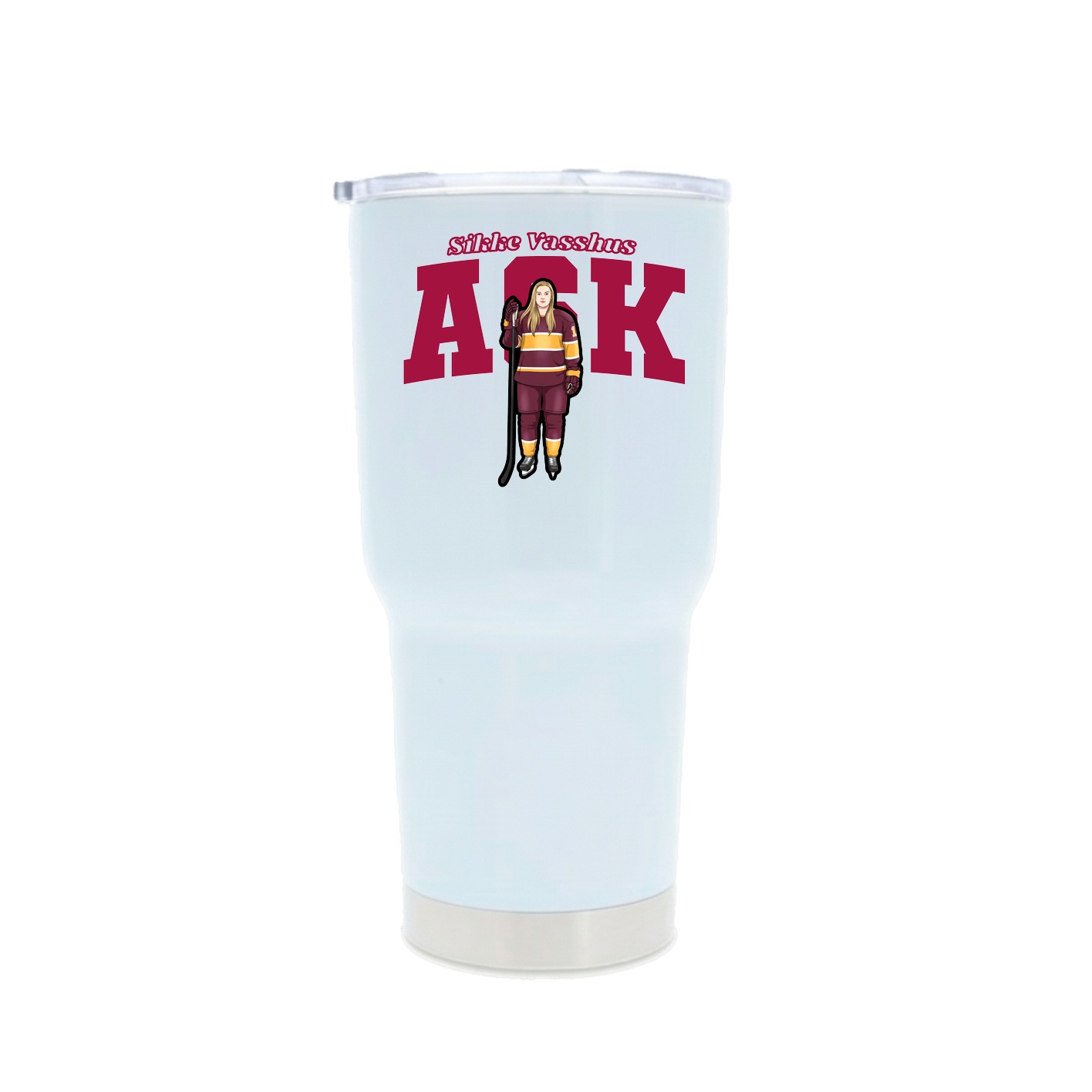30oz Stainless Steel Tumbler — Name Arch in White