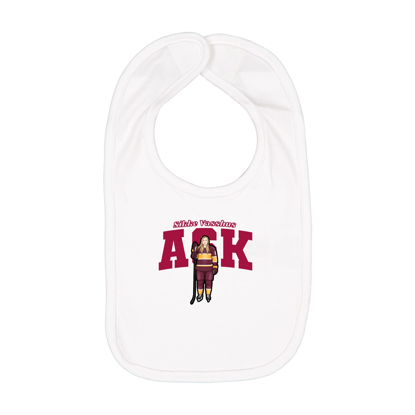 Infant Bib — Name Arch in White