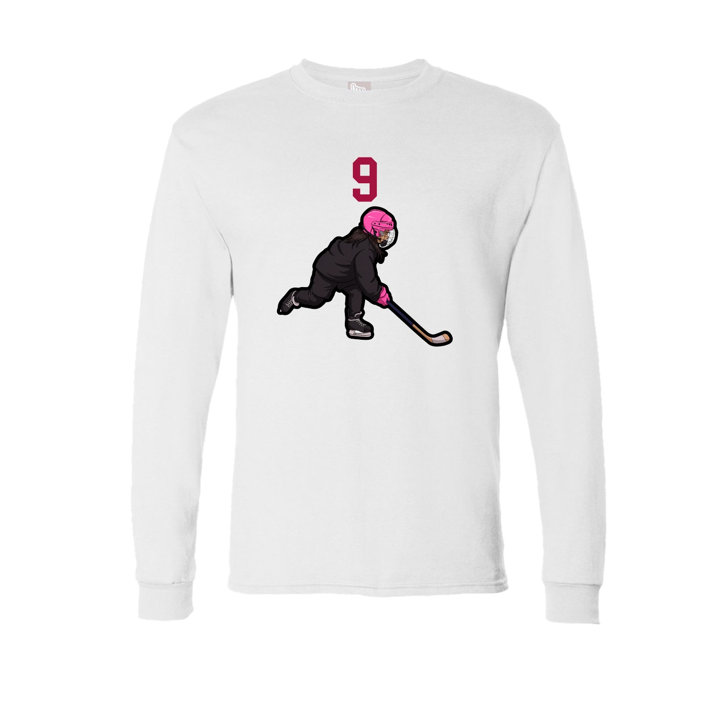 Long Sleeve Tee — Number Top in White