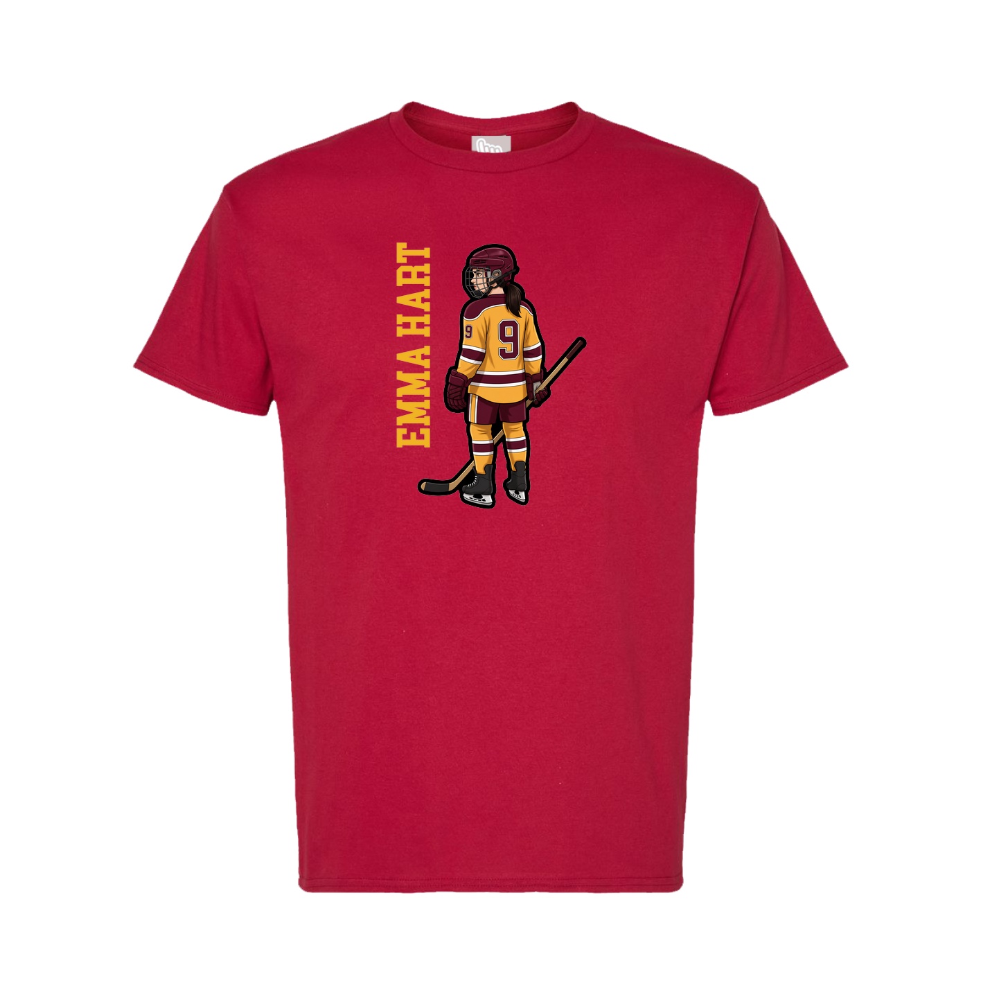Tee — Name Vertical in Crimson