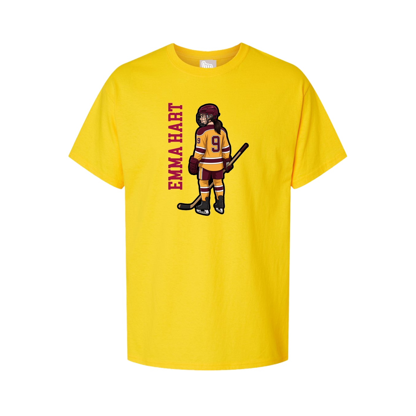 Youth Tee — Name Vertical in Gold