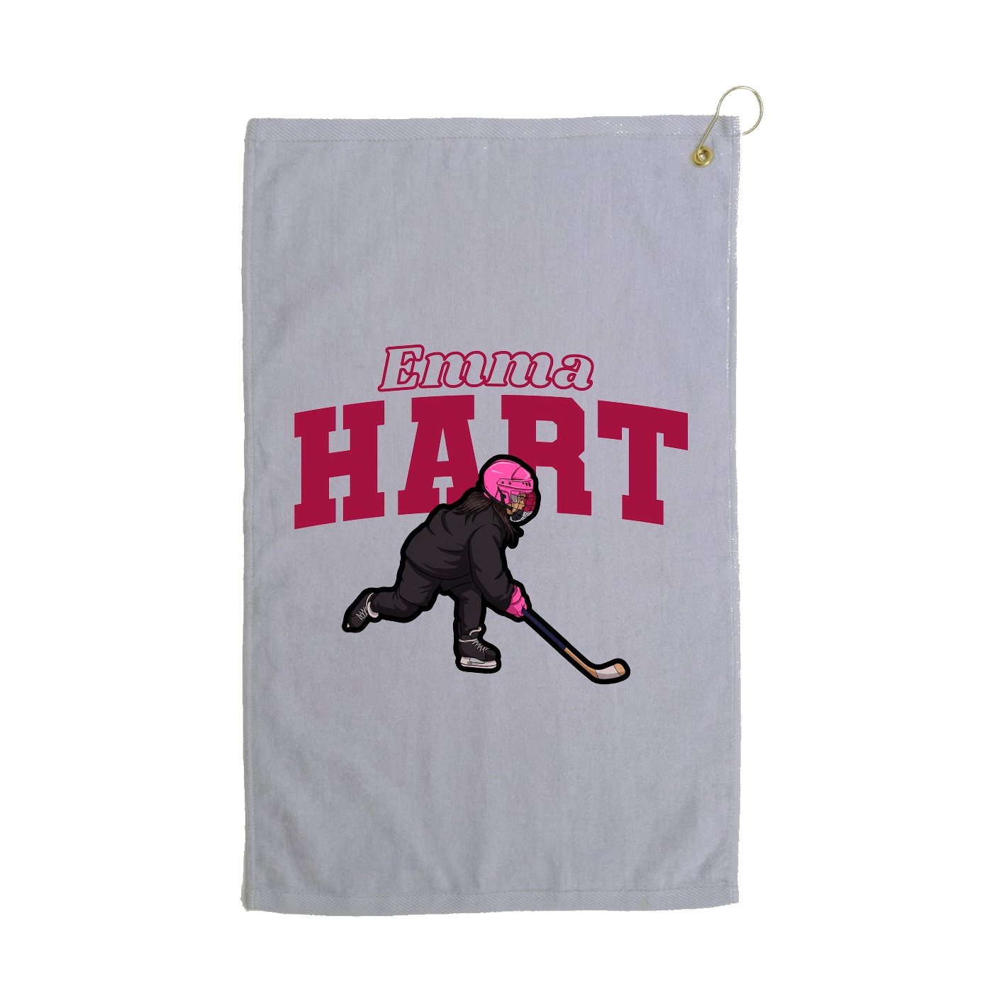 Golf Towel — Name Arch in Grey