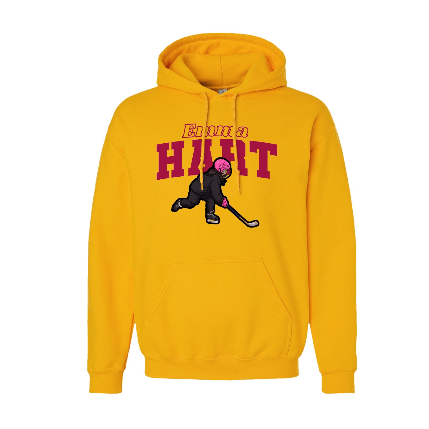 Youth Hoodie — Name Arch in Gold