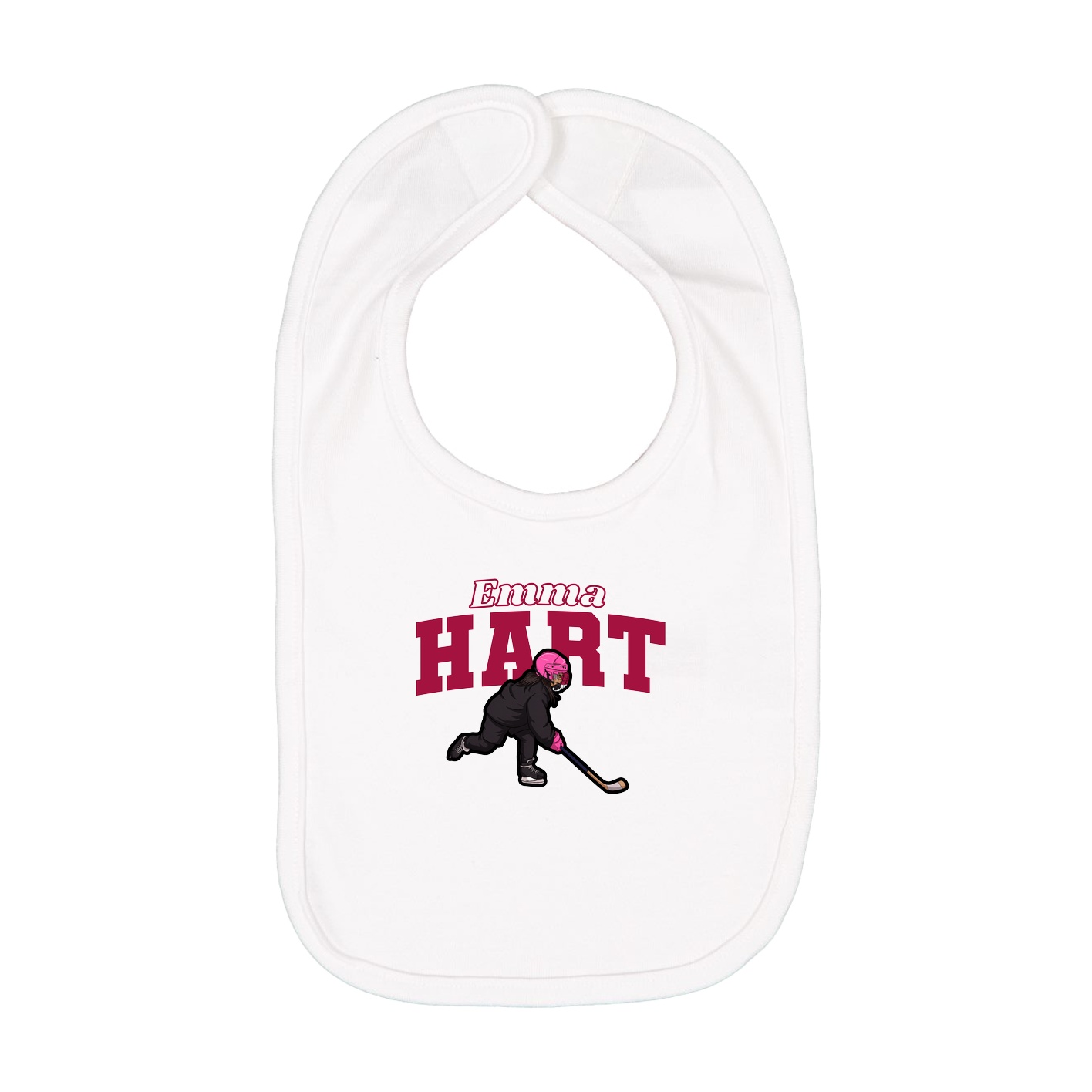 Infant Bib — Name Arch in White