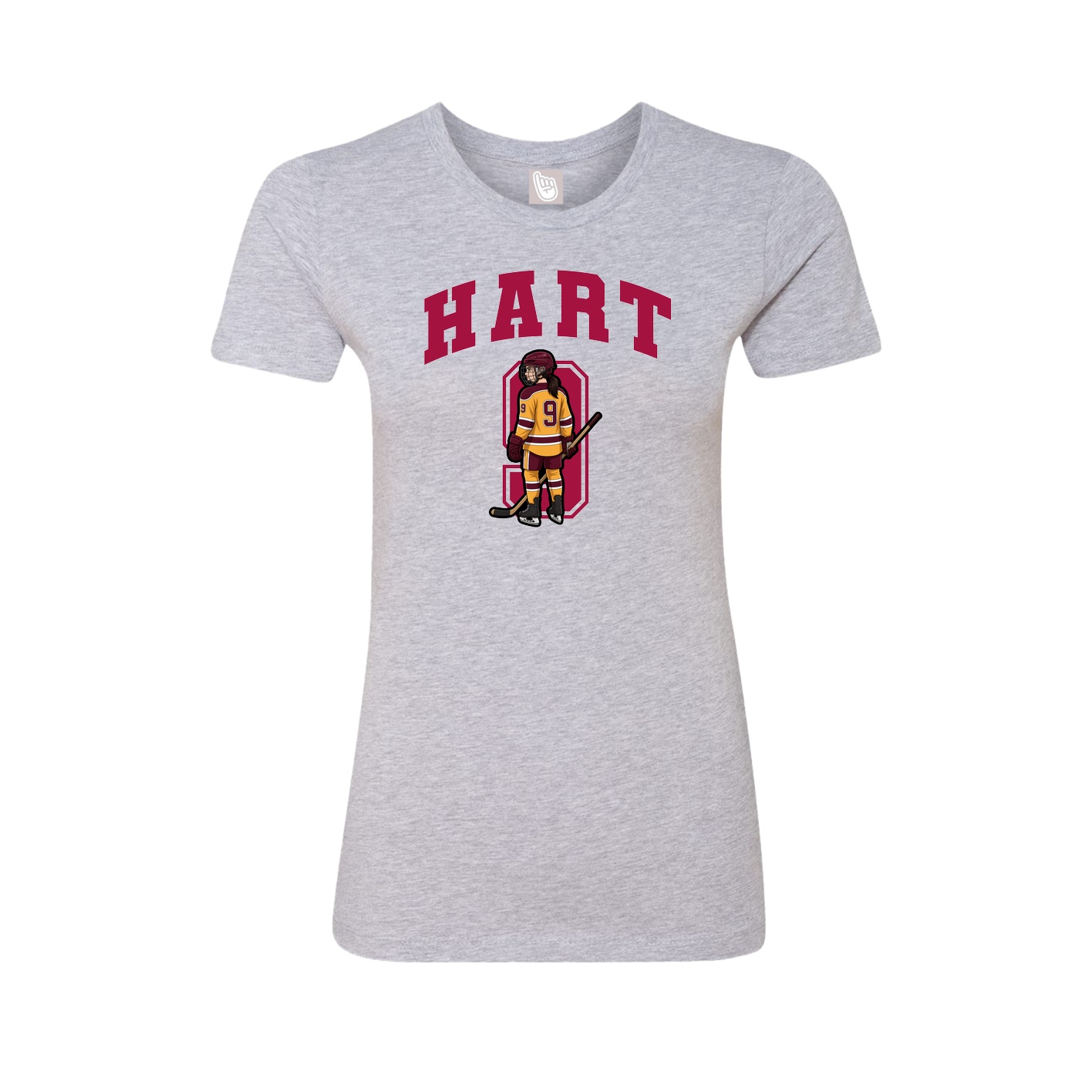 Fitted Women's Tee — Number in Grey