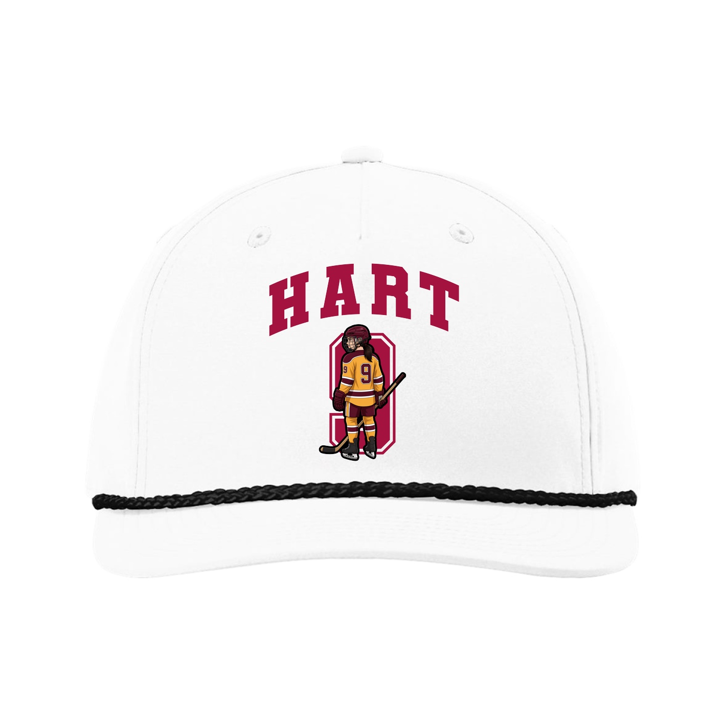 Five-Panel Classic Rope Cap — Number in White