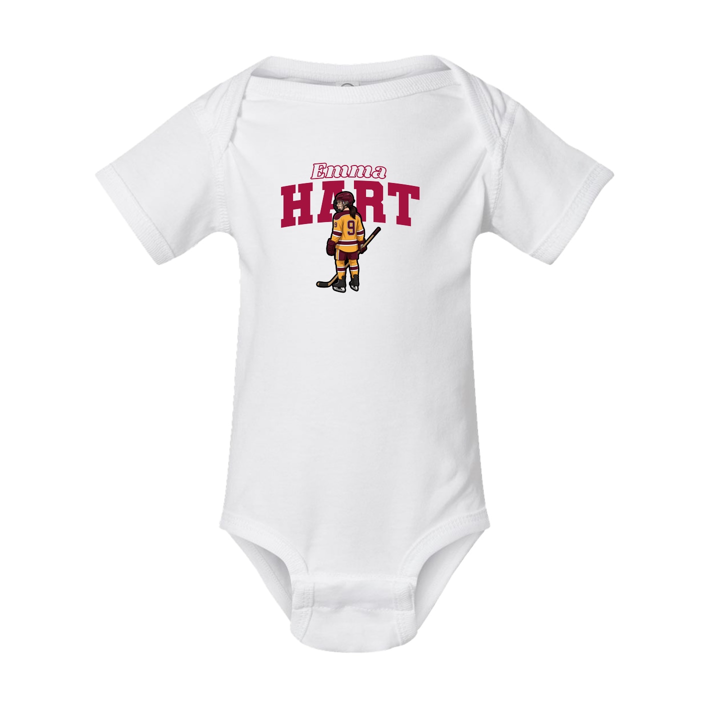 Baby Onesie — Name Arch in White
