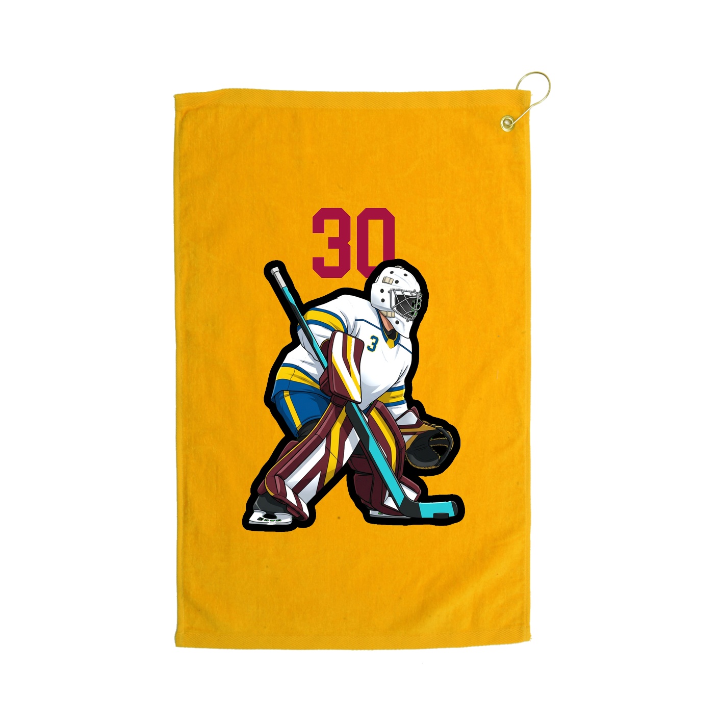 Golf Towel — Number Top in Gold