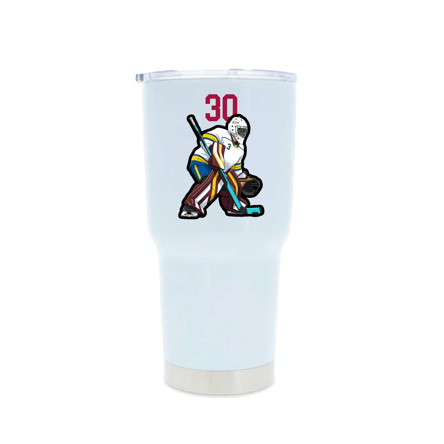 30oz Stainless Steel Tumbler — Number Top in White