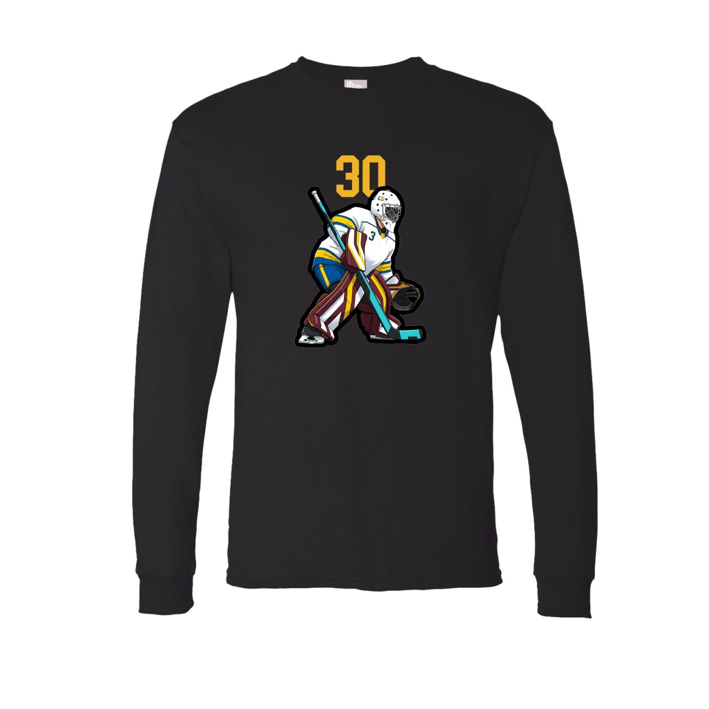 Long Sleeve Tee — Number Top in Black