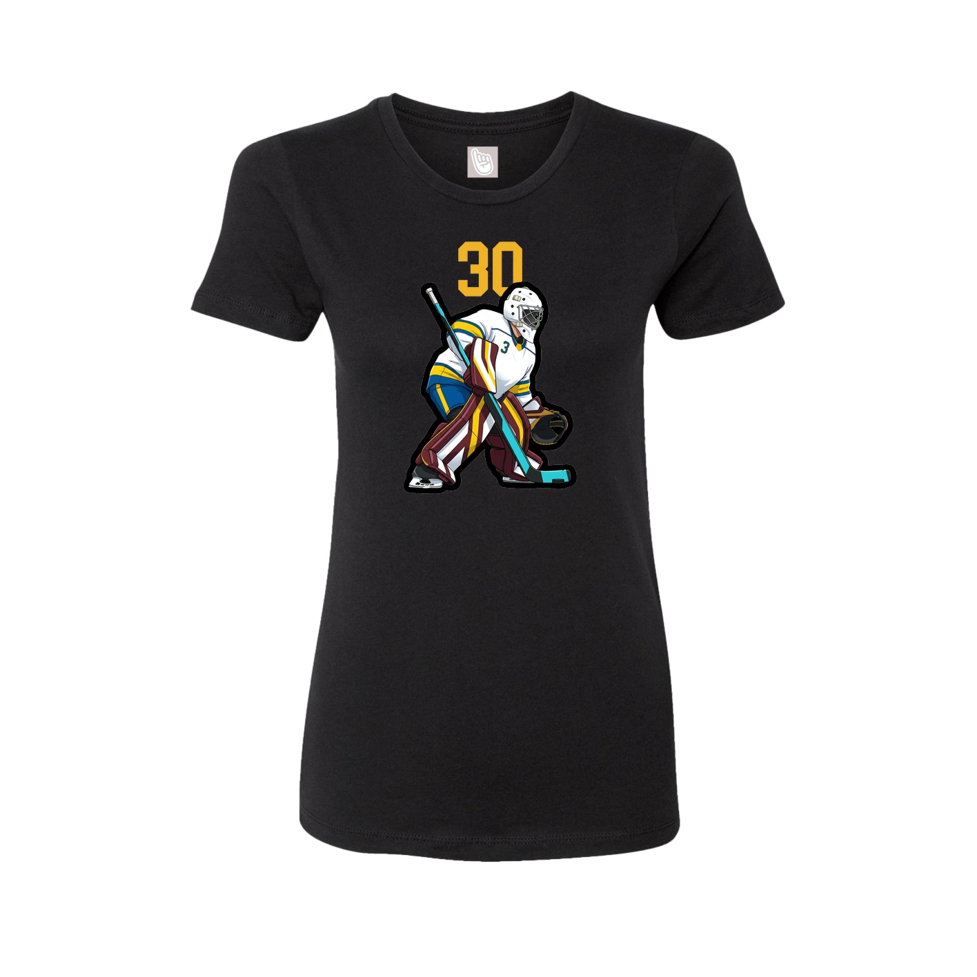 Fitted Women's Tee — Number Top in Black