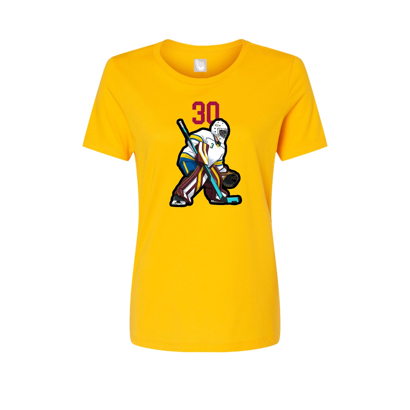 Womens Tee — Number Top in Gold
