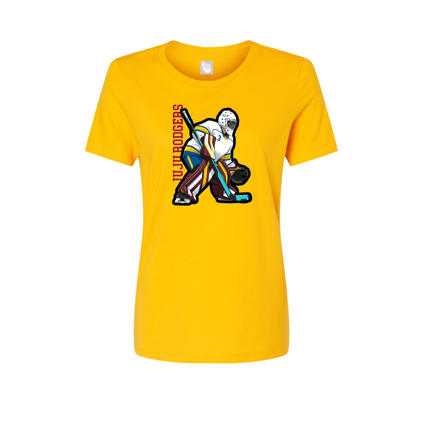 Womens Tee — Name Vertical in Gold