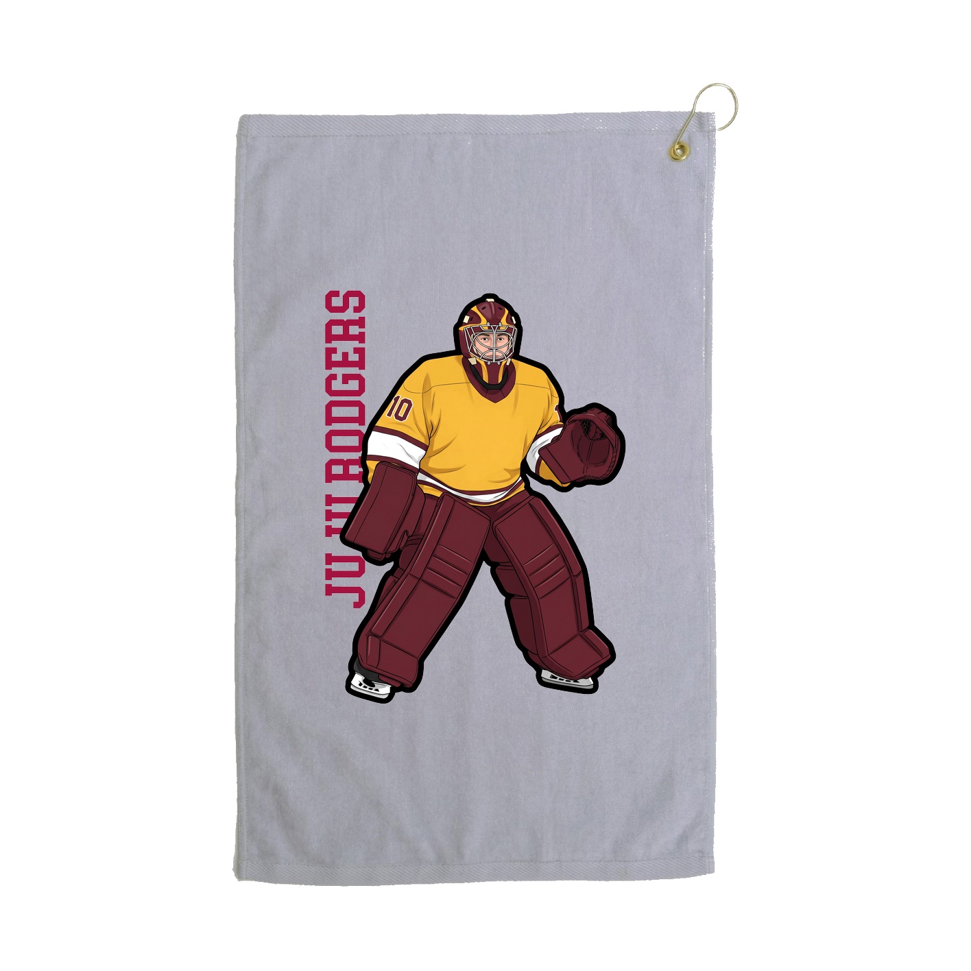 Golf Towel — Name Vertical in Grey