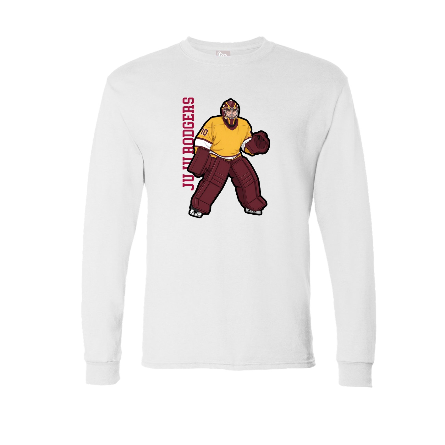 Long Sleeve Tee — Name Vertical in White
