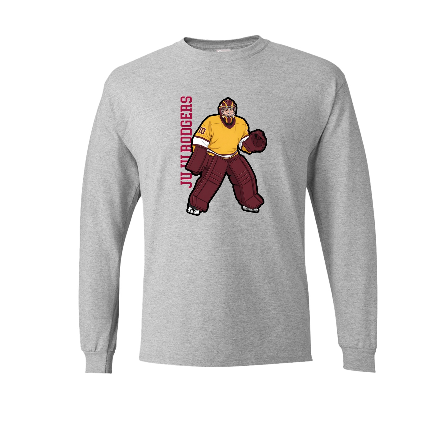 Long Sleeve Tee — Name Vertical in Grey