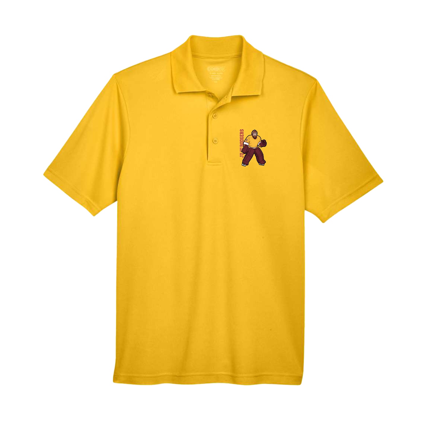 Performance Polo — Name Vertical in Gold