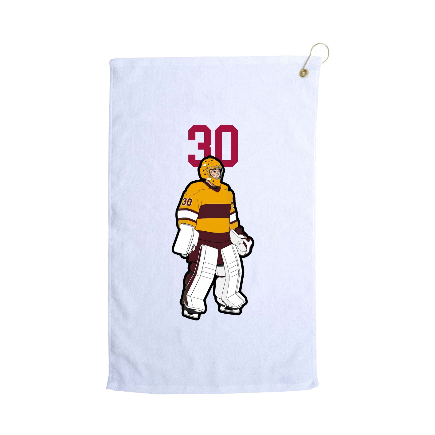 Golf Towel — Number Top in White