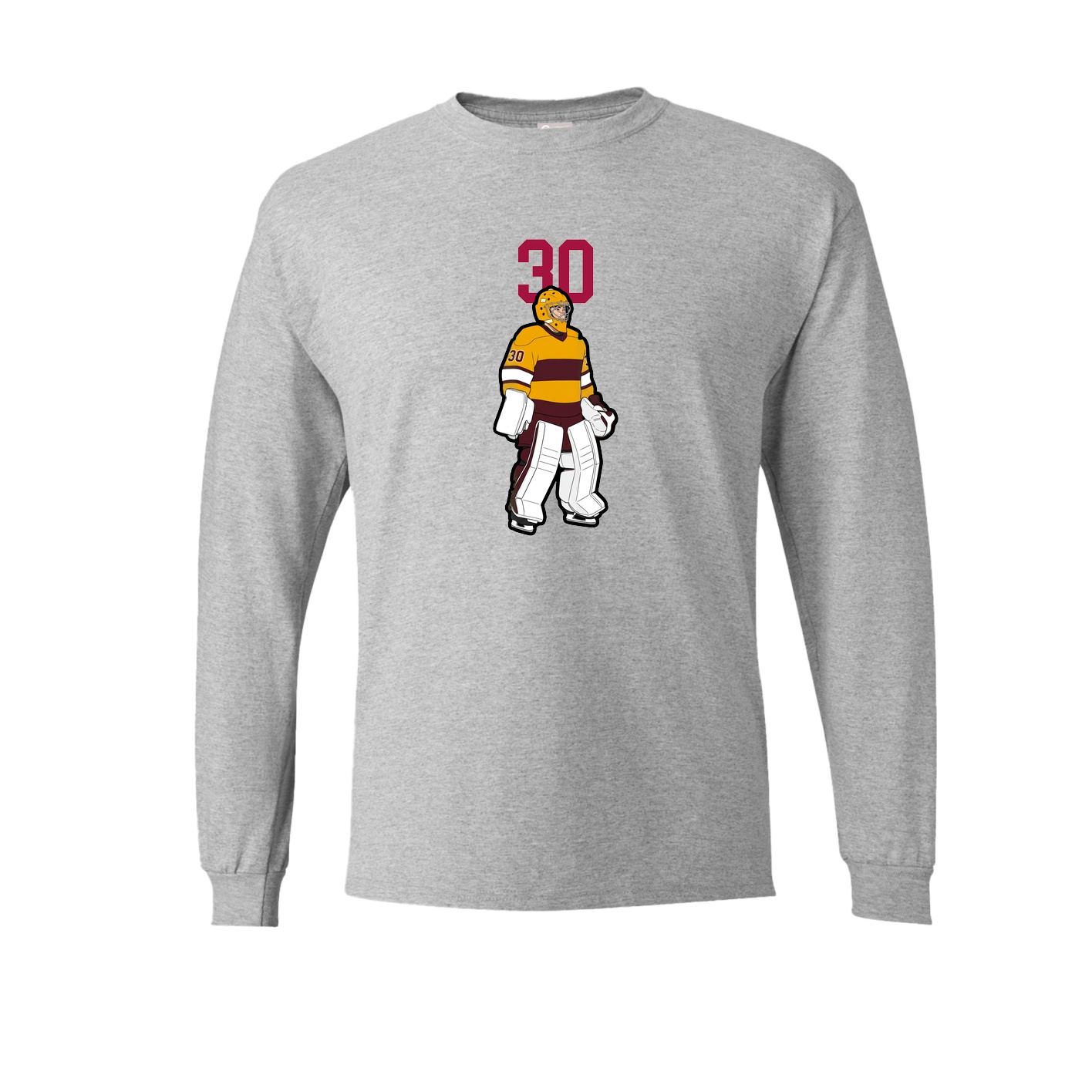 Long Sleeve Tee — Number Top in Grey
