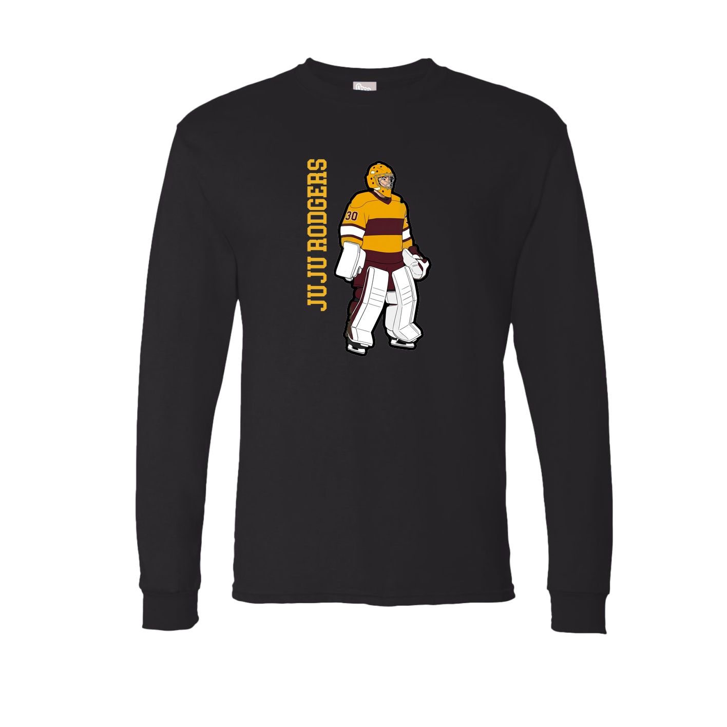 Long Sleeve Tee — Name Vertical in Black