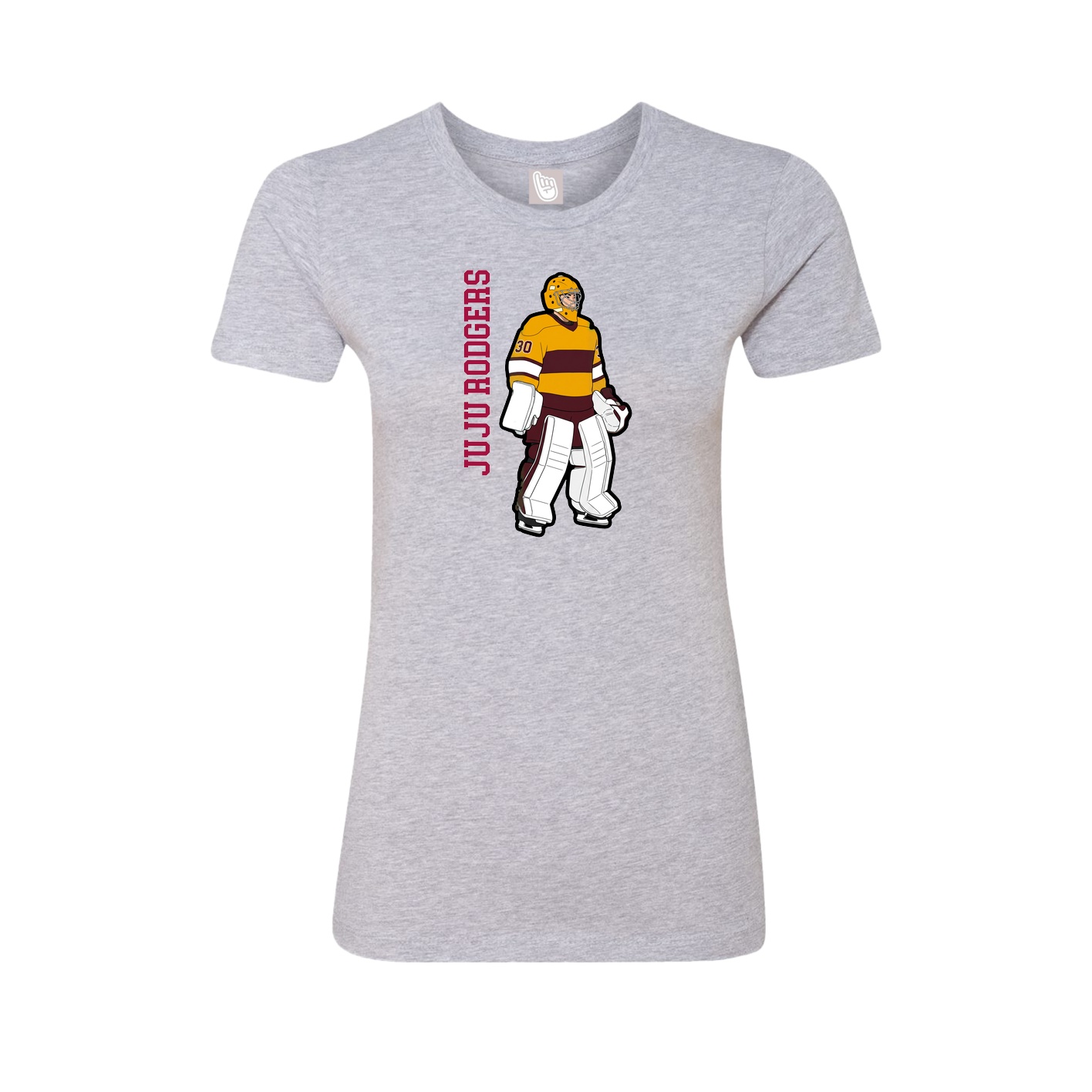 Womens Tee — Name Vertical in Grey